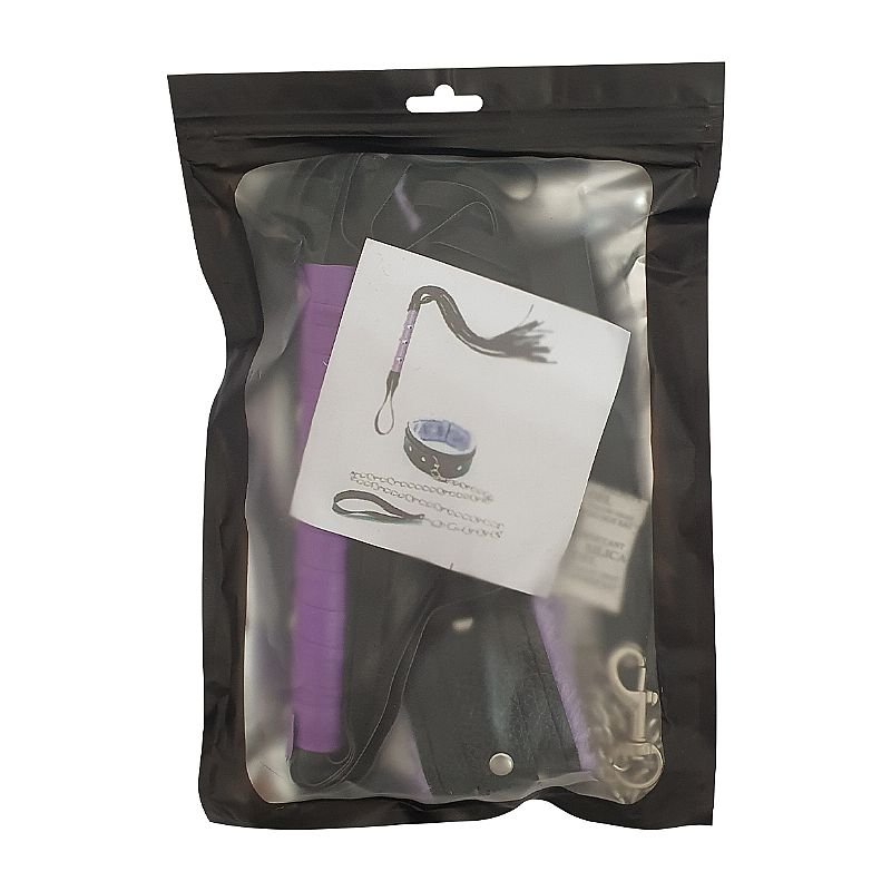 Kit Sado Luxo com Coleira, Guia de Corrente e Chicote - SI - Imagem 5