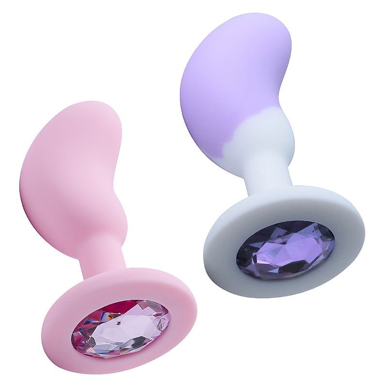 Plug Íntimo em Silicone Formato Feijão com Pedra - SI