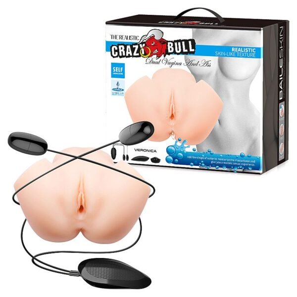 DualShock Masturbador Vagina e Ânus com Vibro Crazy Bull